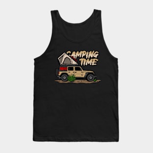 Creme Jeep Design Camping Time Tank Top